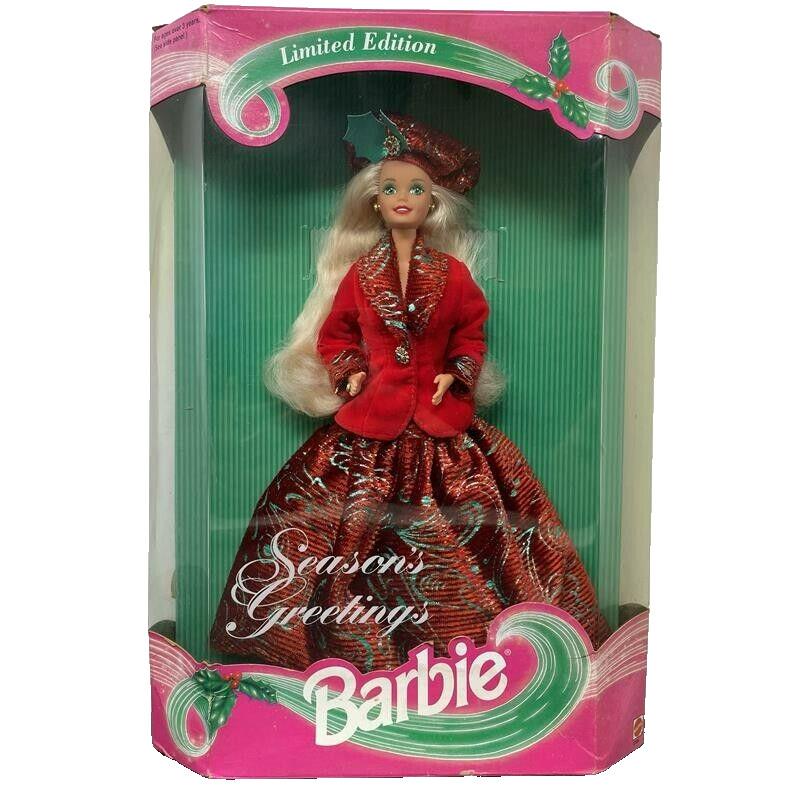 Vintage 1994 Mattel Season`s Greetings Barbie Limited Edition