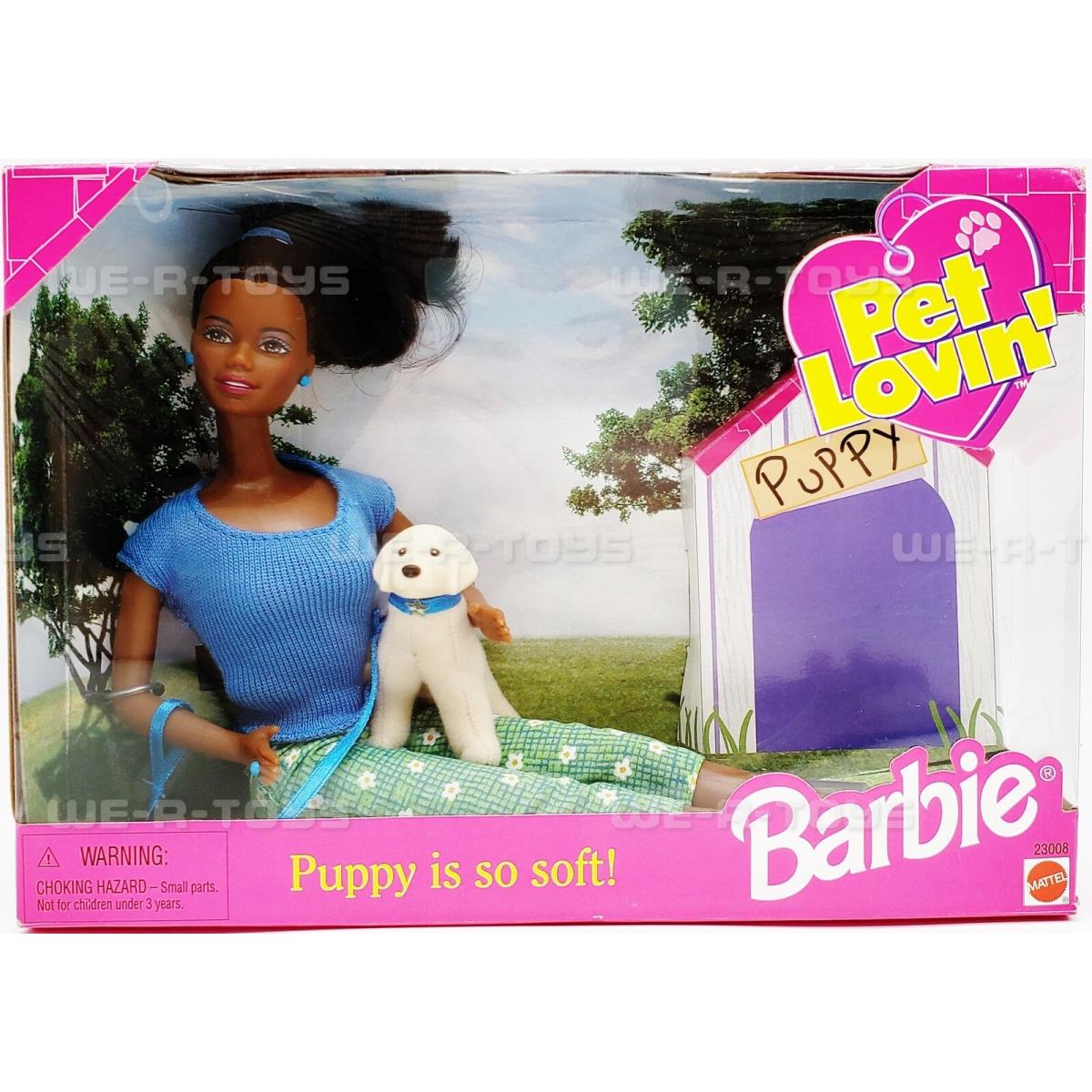 Barbie Pet Lovin` African American Doll with Puppy Mattel 1998 23008