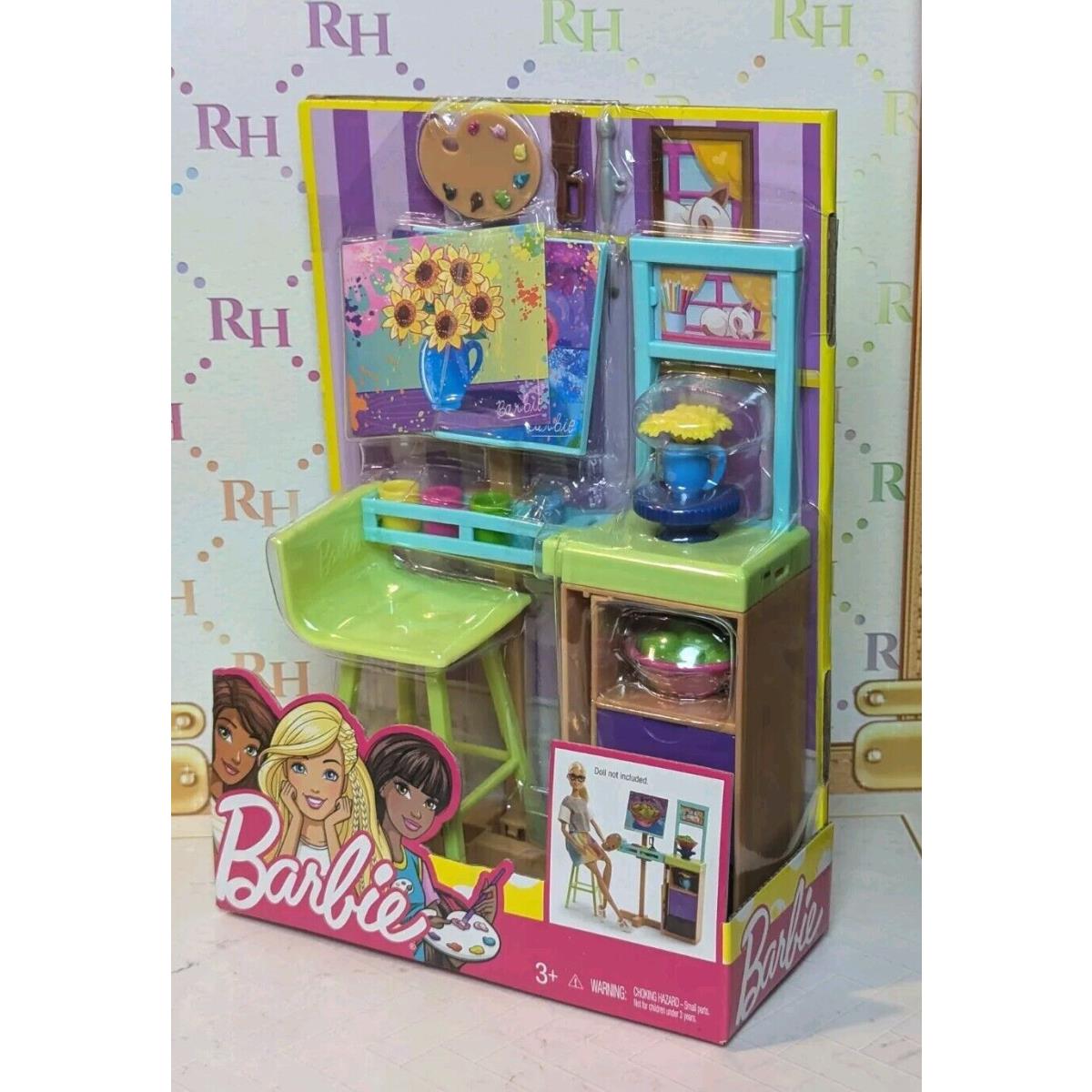 2017 Barbie You Can Be Art Studio Play Set + Accessories Easel Doll Diorama