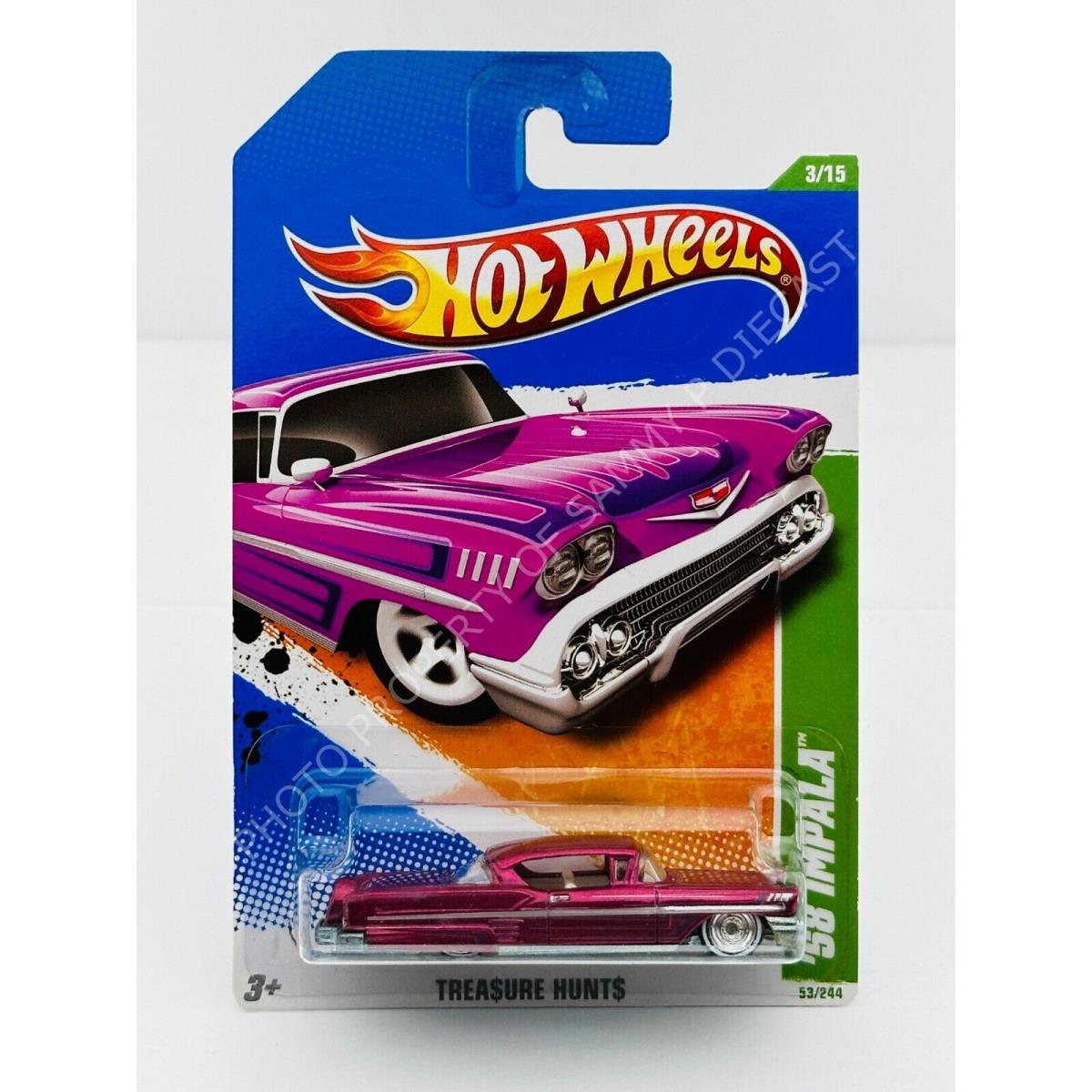 Hot Wheels 2011 Super Treasure Hunt `58 Impala in Blister