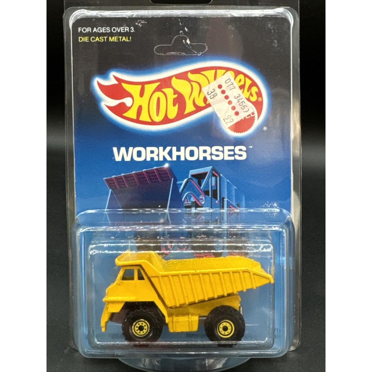 1988 Hot Wheels Yellow Dump Truck Workhorses Unpunched Card 1171