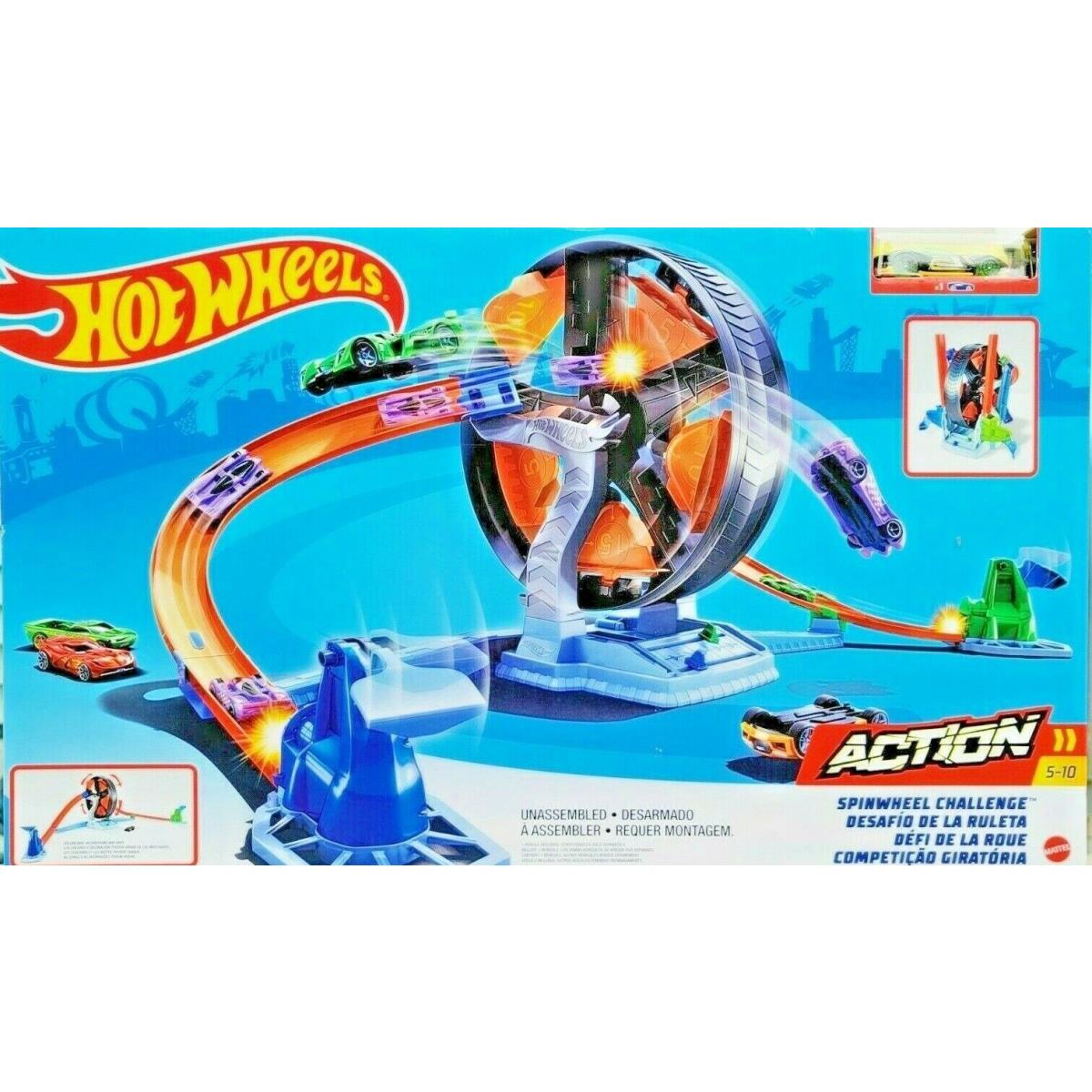 Hot Wheels Action Spin Wheel Challenge Play Set Race Car GJM77 Global Shipping