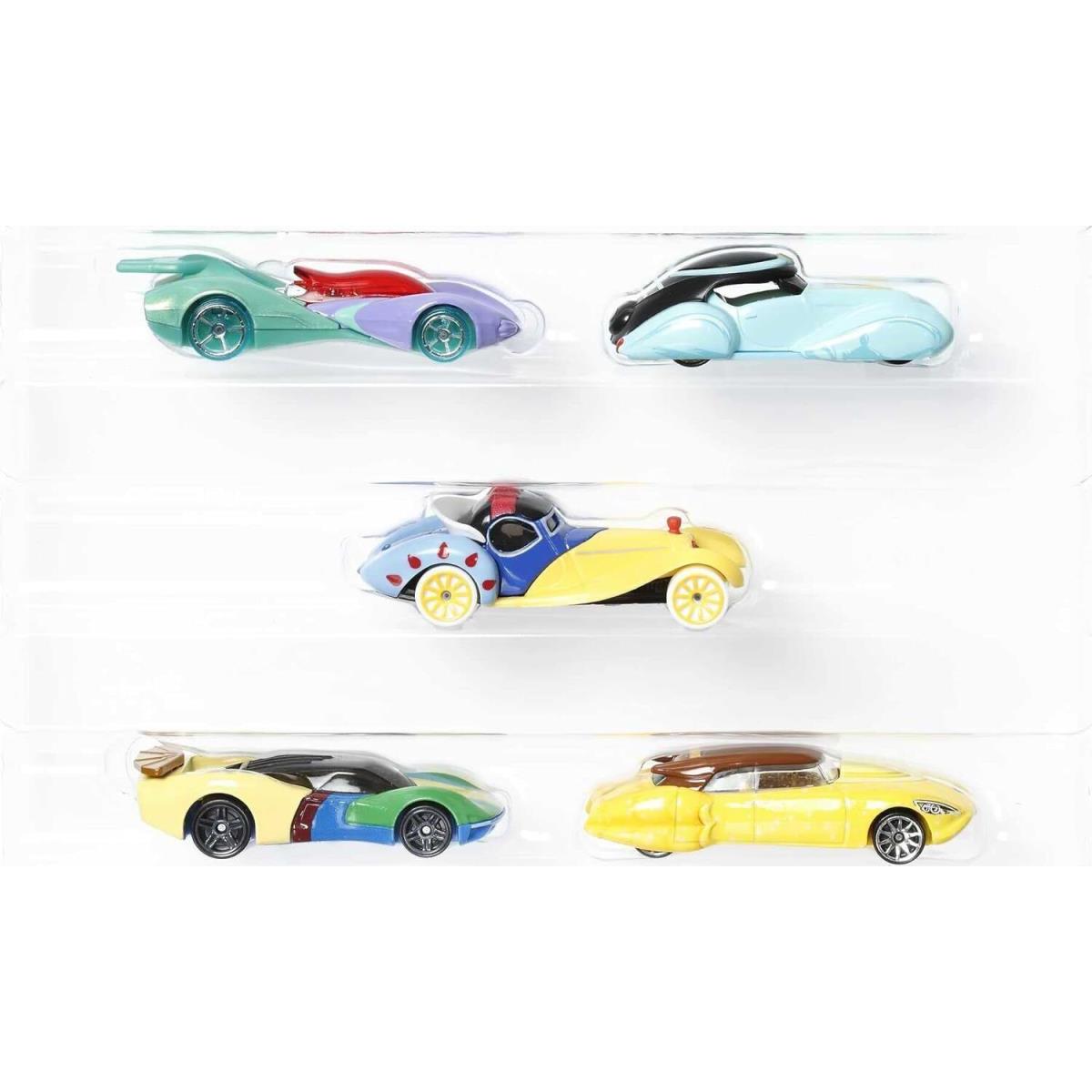 Hot Wheels Disney Princess Character Car 5-Pack Bundle of Toy