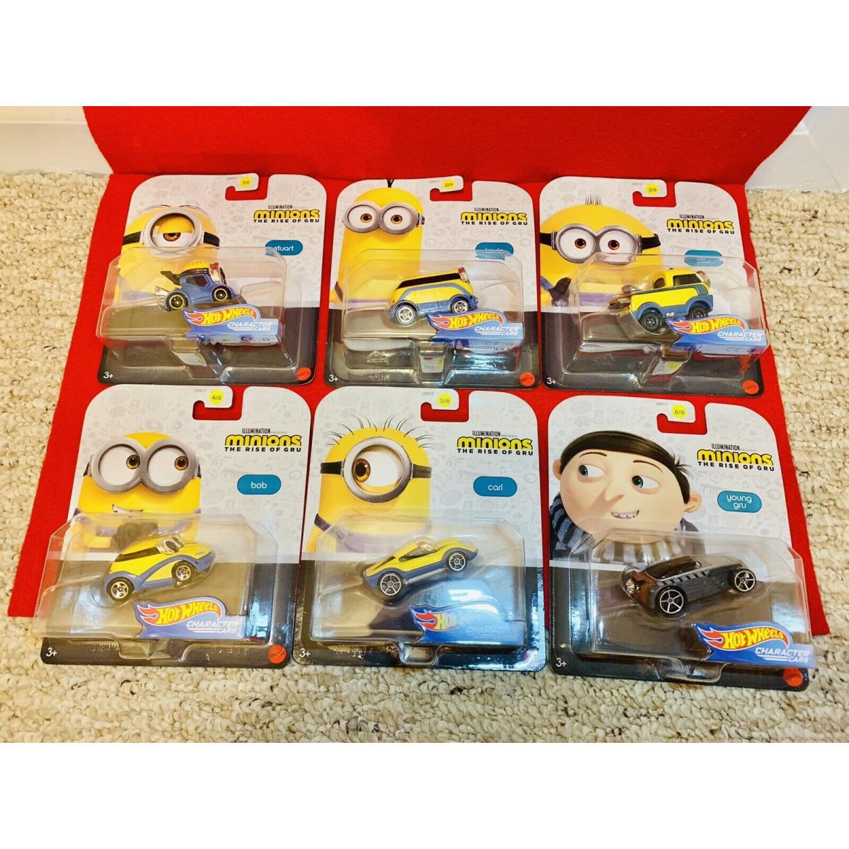 Hot Wheels 1/64 Minions The Rise of Gru Character Cars Full Set of 6- 2018