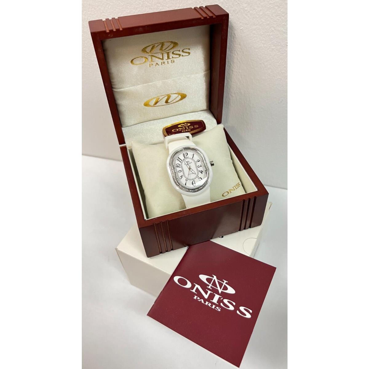 Oniss Paris Ceramic Watch Saphire Crystal Swiss Movement White /silver