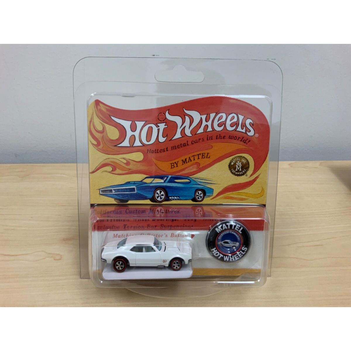 2018 Hot Wheels Rlc Exclusive White Custom Camaro w/ Protector Monmc Read