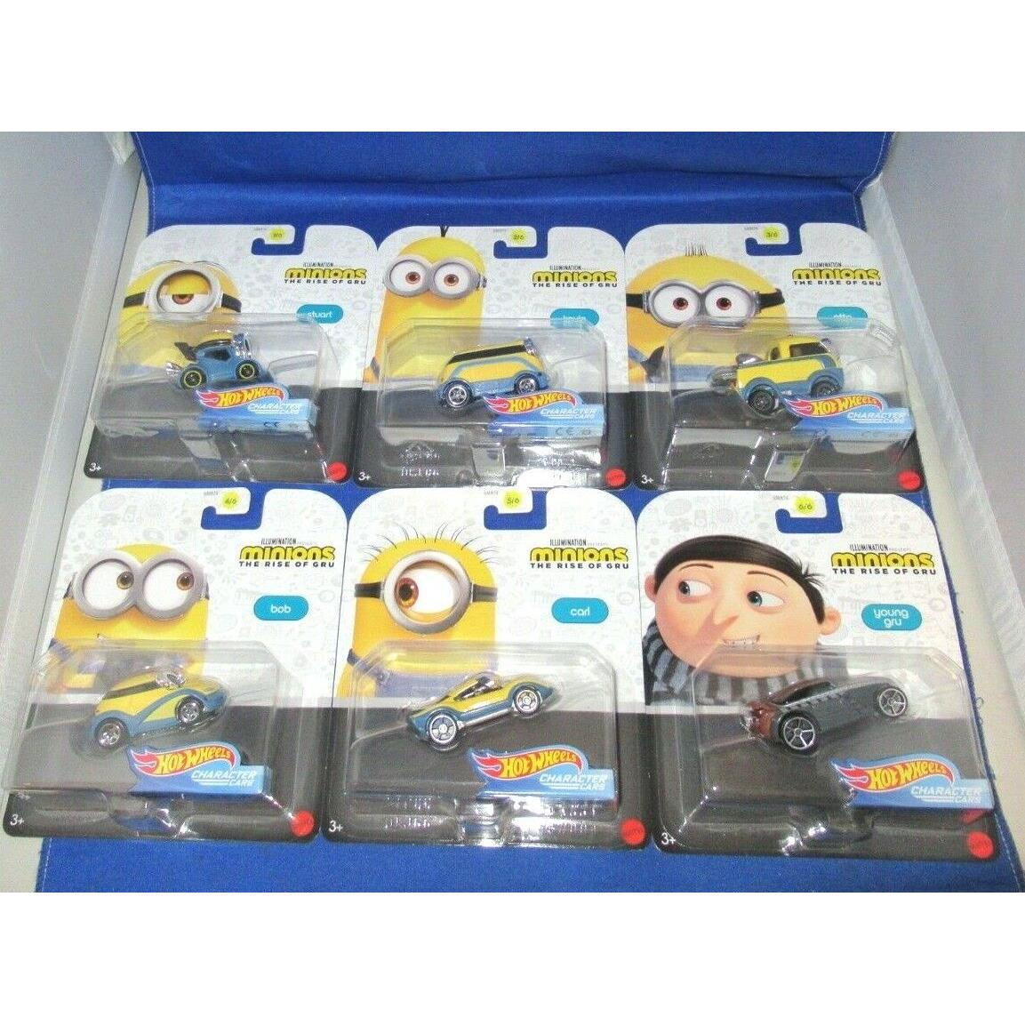 Collector Hot Wheels Character Cars Minions The Rise OF Gru Complete Set OF 6