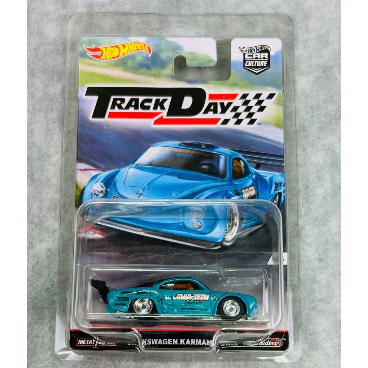 Hot Wheels Track Day VW Volkswagen Karmann Ghia with Real Riders H31