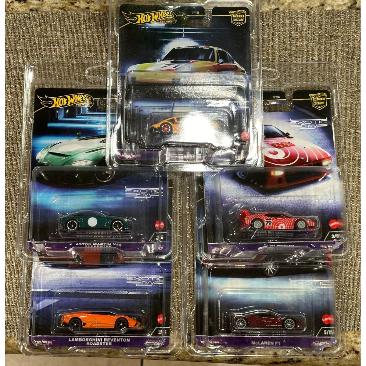 2024 Hot Wheels Exotic Envy 5 Car Complete Set Protectors