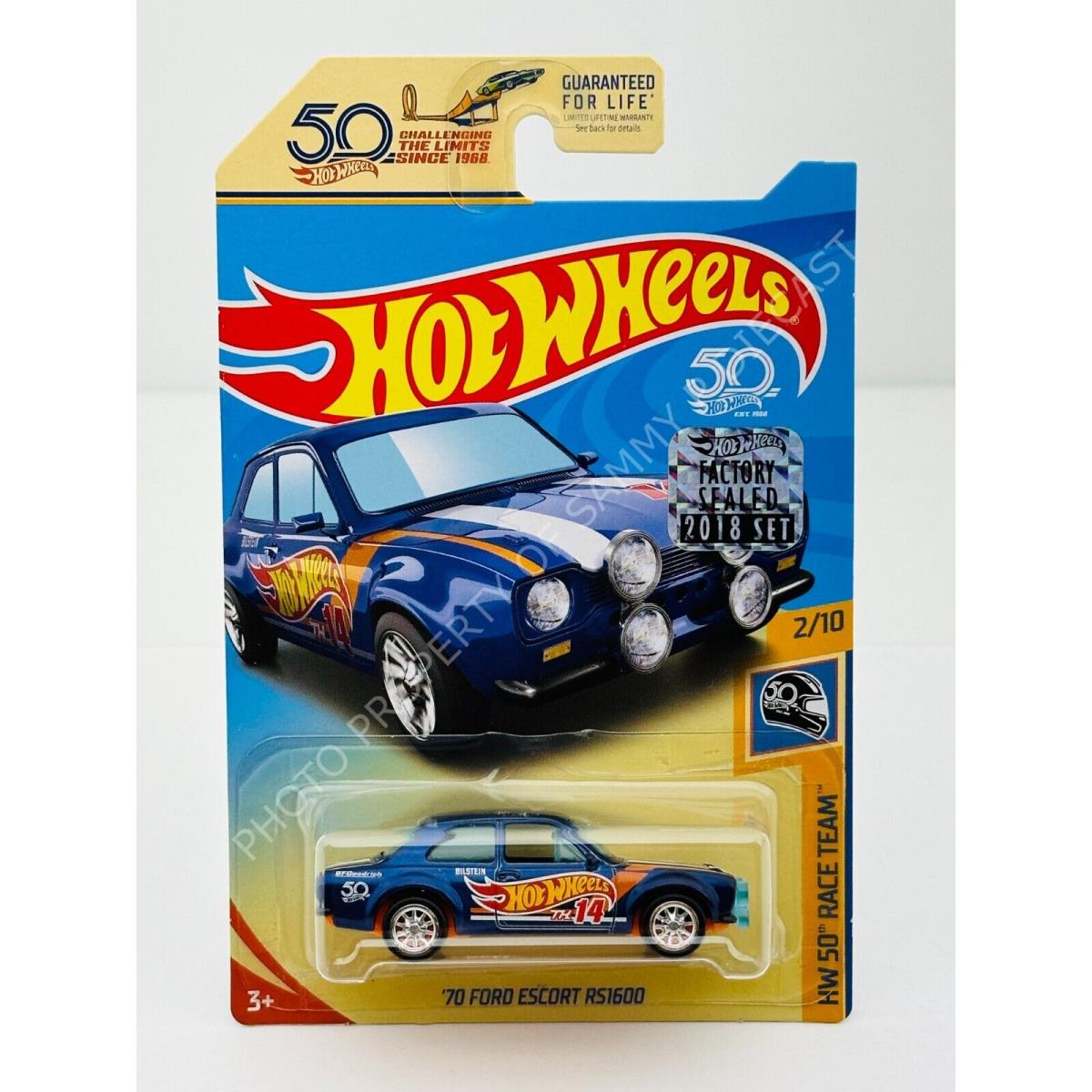 Hot Wheels 2018 Super Treasure Hunt `70 Ford Escort RS1600 W/ Sticker