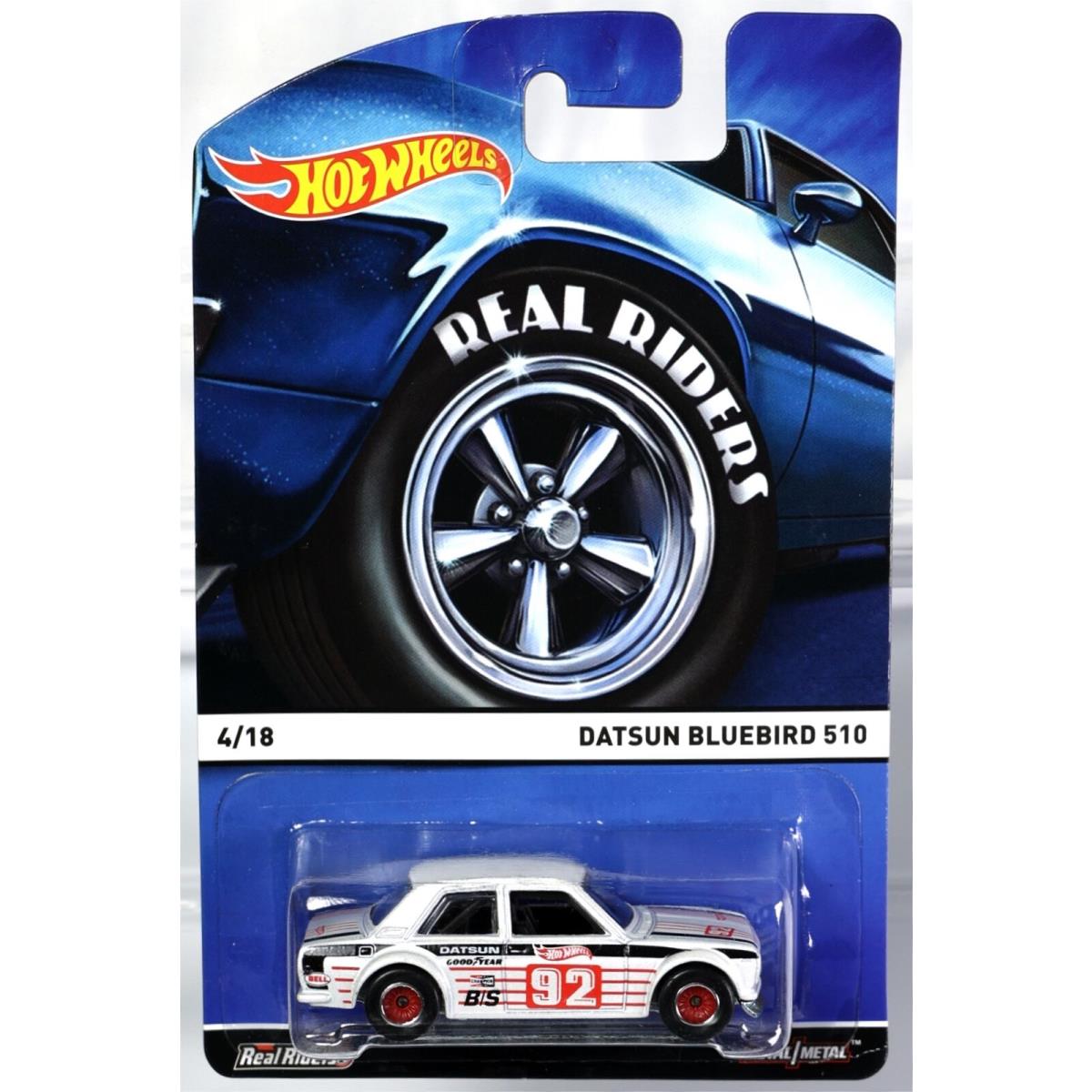 Hot Wheels Datsun Bluebird 510 Heritage Real Riders Series CFN92 Nrfp White