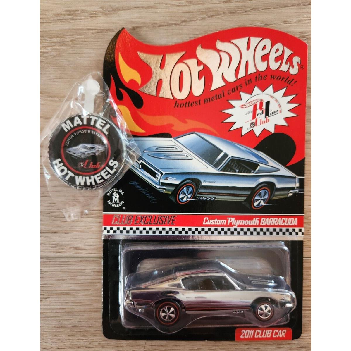 2011 Hot Wheels Redline Club Membership Car - Custom Plymouth Barracuda Chrome