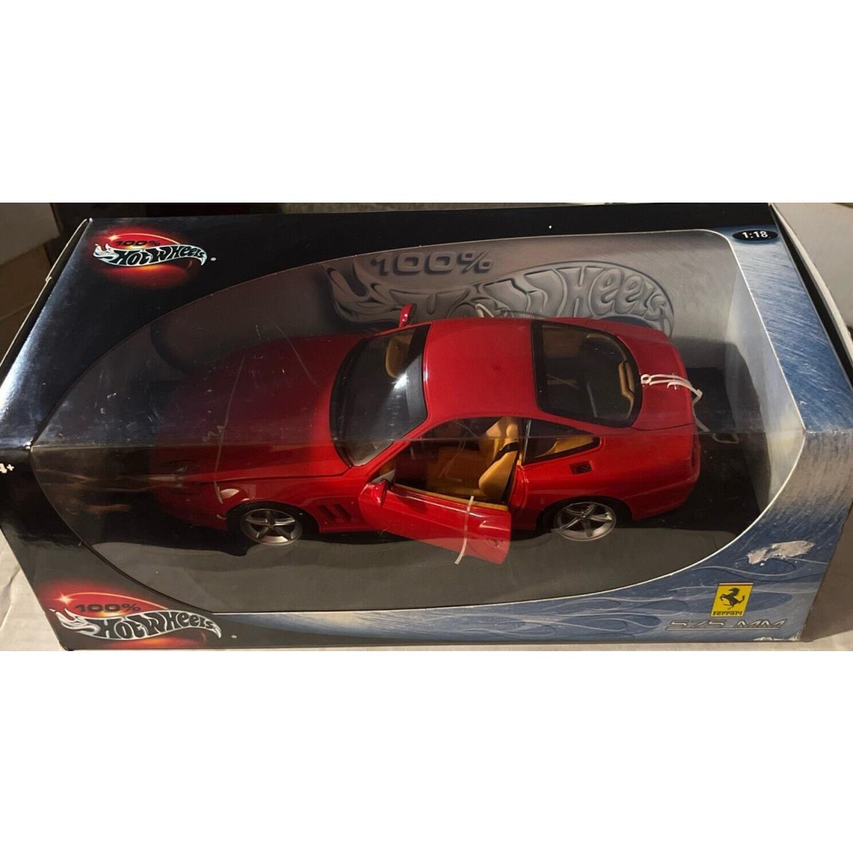 Hot Wheels Ferrari 575 MM 1/18 Die-cast Metal Red Sports Car