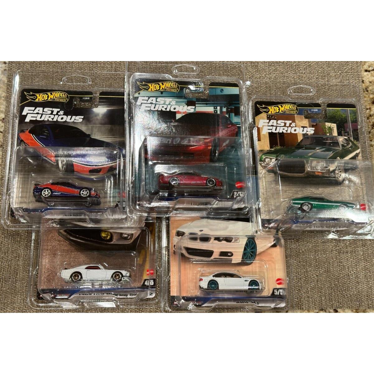 5 Car Set 2024 Hot Wheels Fast Furious Mix F Silvia Soarer Mustang Bmw Torino