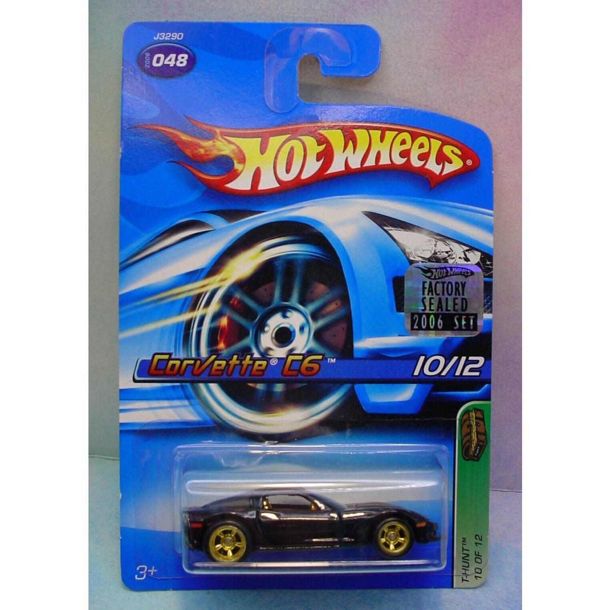 Hot Wheels Super Treasure Hunt Corvette C6 Black Gold rr 2006 Factory Protecto