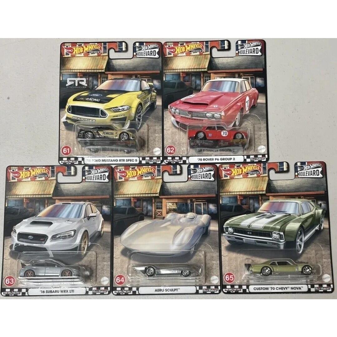 Hot Wheels Premium Boulevard `18 Ford Mustang Rtr Spec 5 Subaru Wrx Nova ++