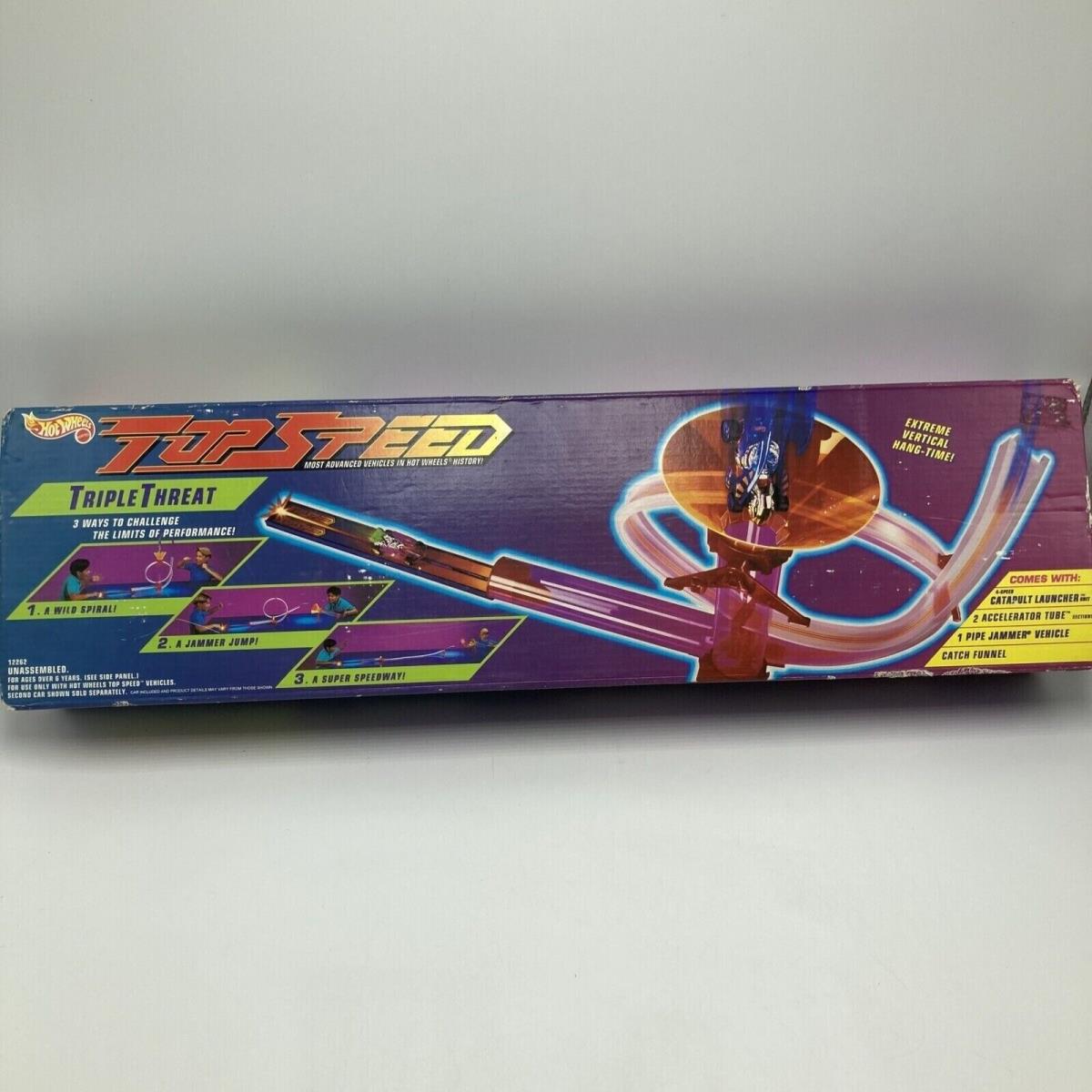 Mattel Hot Wheels Top Speed Triple Threat Play Set Car Vintage 1994 Box