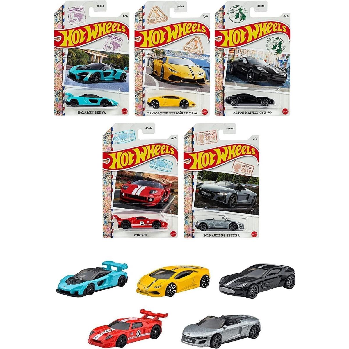 2021 Complete Set of 5 Hot Wheels 1:64 International Sports Cars Mint in Package