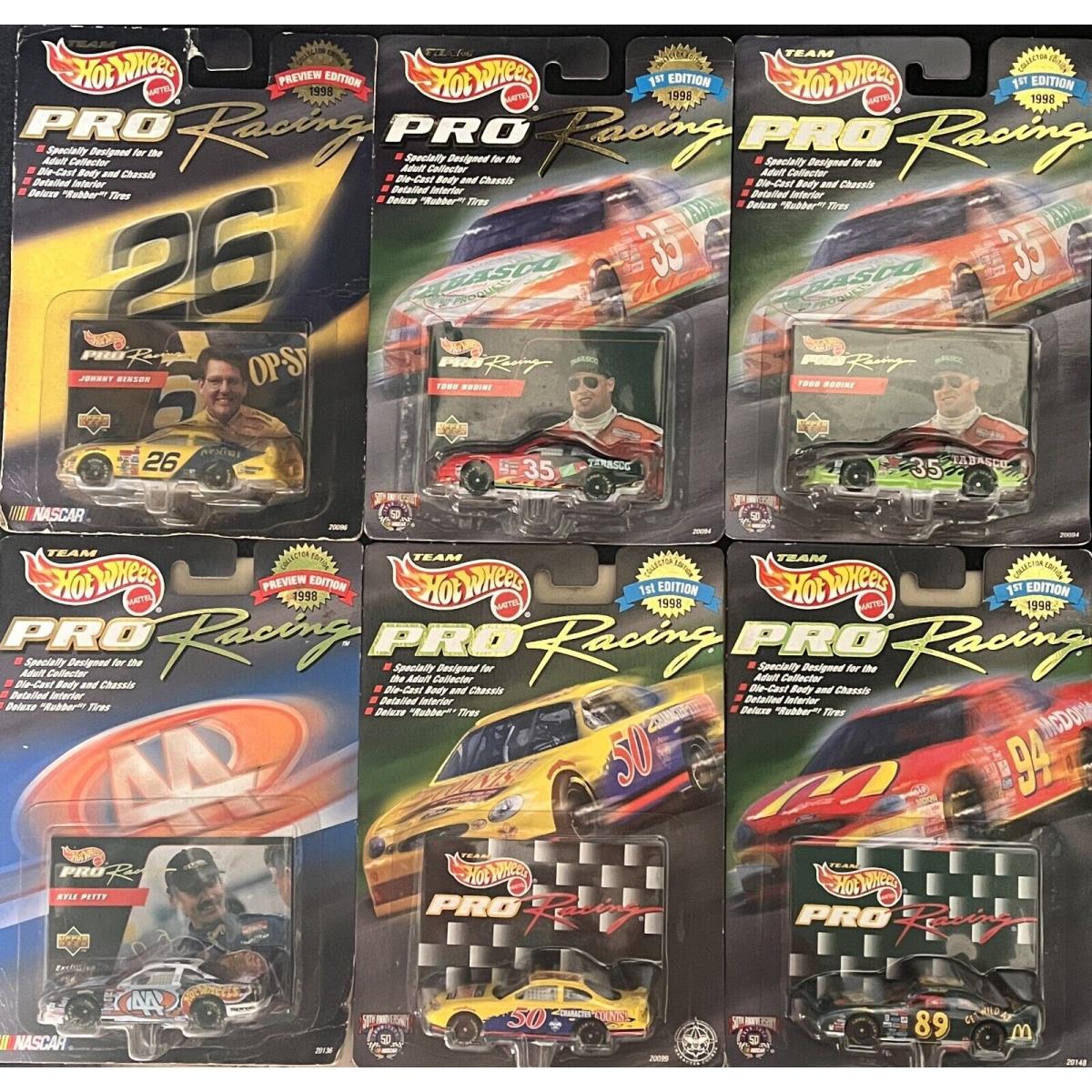 1998 Hot Wheels Pro Racing Nascar Collector Cars 1st 4 Preview 2 Editions