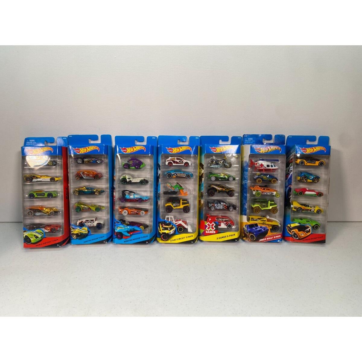 Hot Wheels 5 Packs Lot of 7 - 2010 Thru 2013