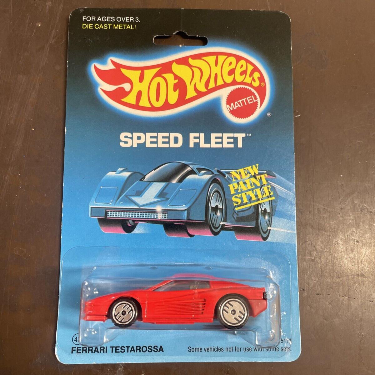 1986 Hot Wheels Speed Fleet Red Ferrari Testarossa Carded