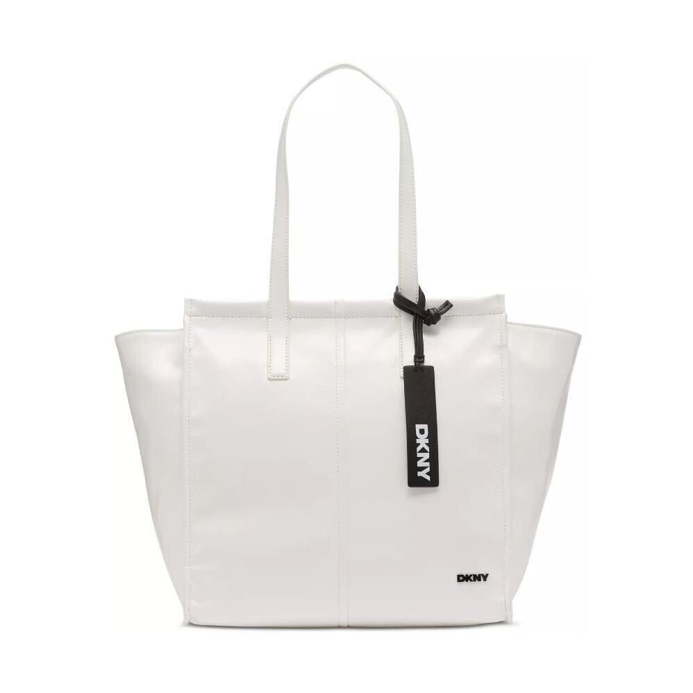 Dkny Mollie Faux-leather Medium Tote Bag - Optic White