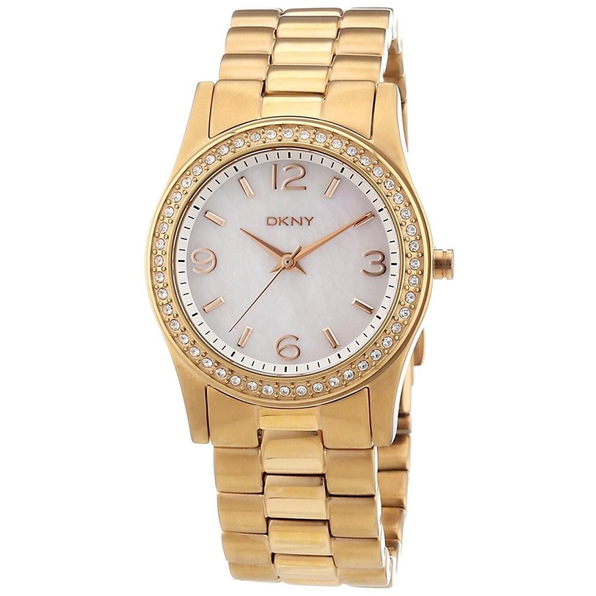 Dkny Women`s NY8336 Crystal Rose-tone Stainless Steel Watch