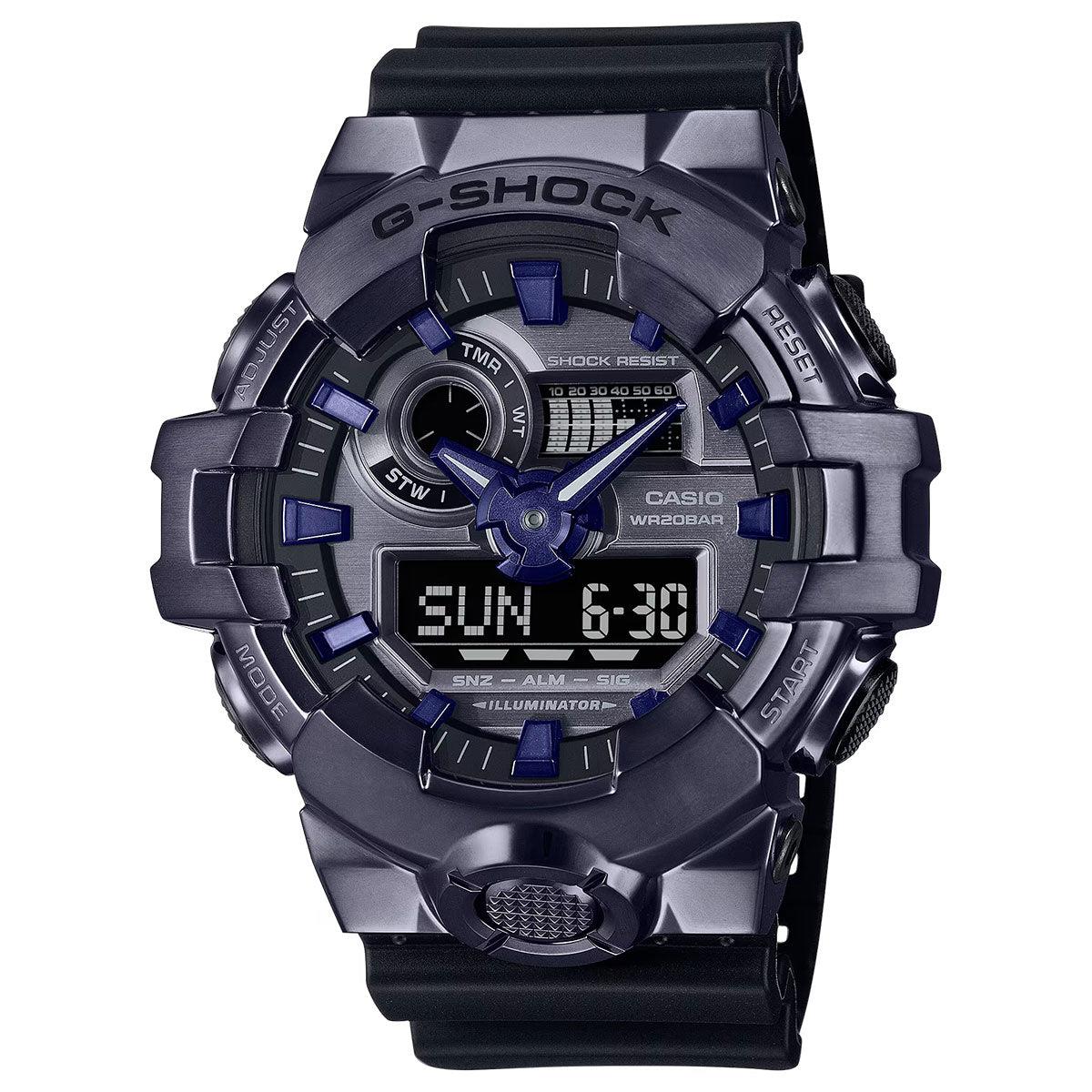 G-shock By Casio Men`s GM700P-6A Black/purple Analog-digital Watch