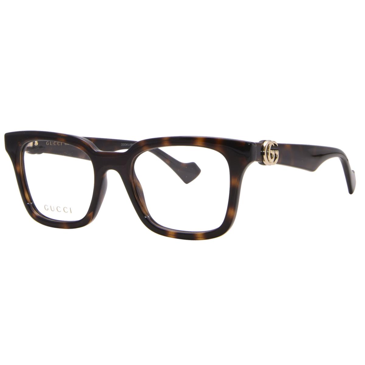 Gucci GG1728O 002 Eyeglasses Women`s Havana/gold Full Rim Square Shape 51mm