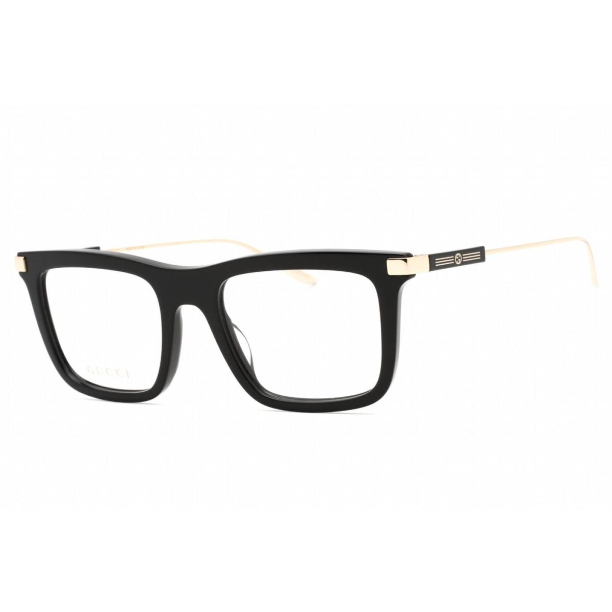 Gucci Men`s Eyeglasses Black/gold Plastic Square Full Rim Frame GG1438O 001