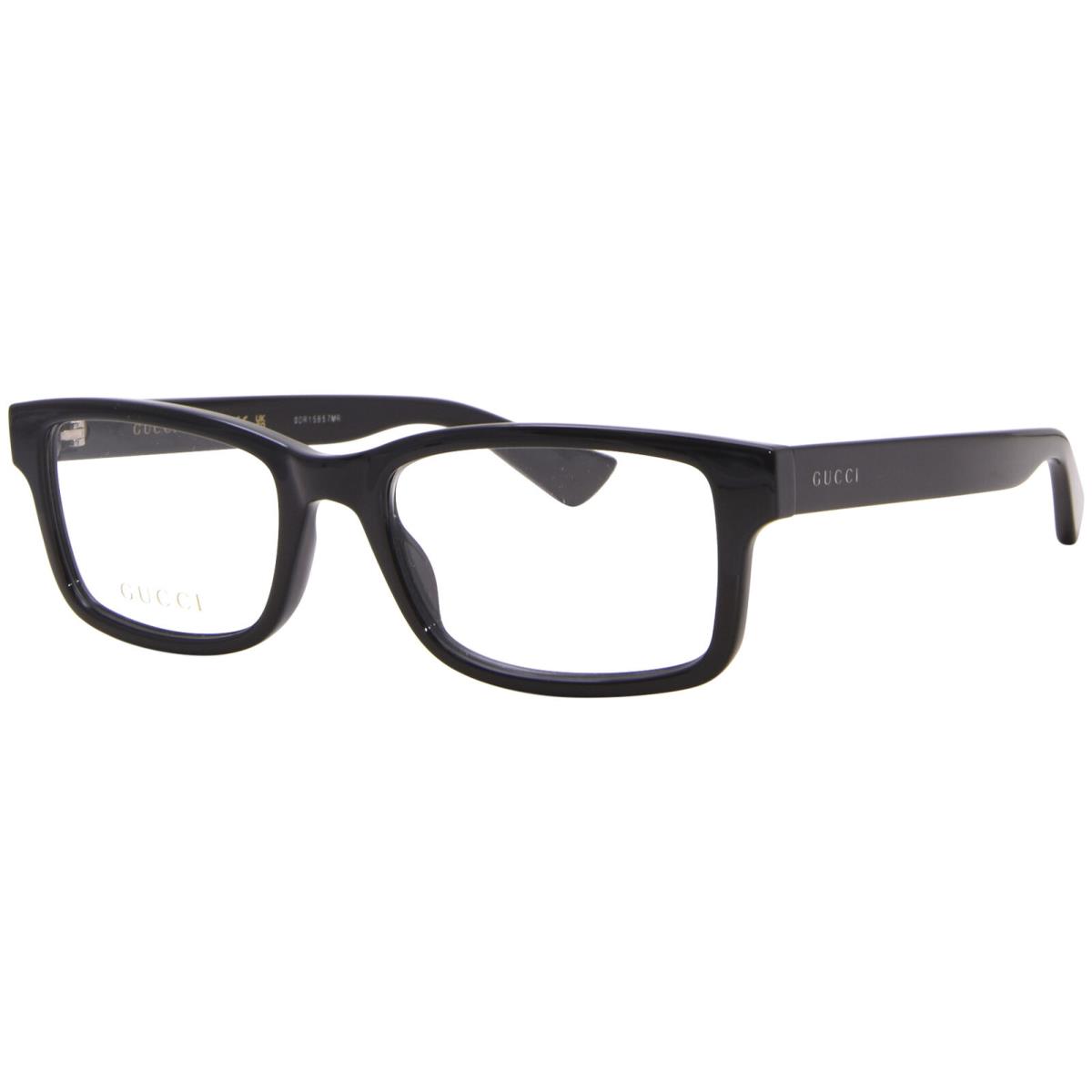 Gucci GG1717O 001 Eyeglasses Men`s Black Full Rim Rectangle Shape 54mm