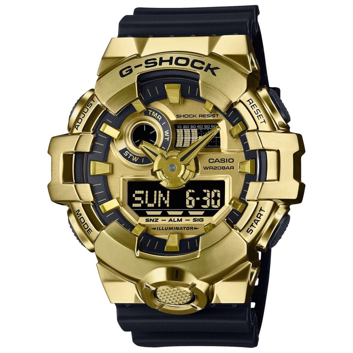 Casio G-shock G-steel Analog-digital Quartz Black and Gold Watch GM700G-9A