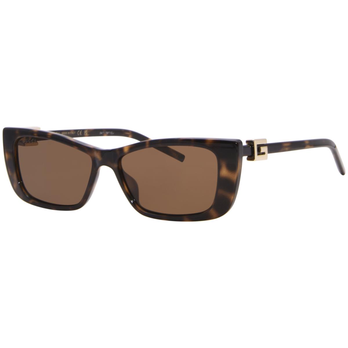 Gucci GG1681S 004 Sunglasses Women`s Havana/gold/brown Rectangle Shape 53mm