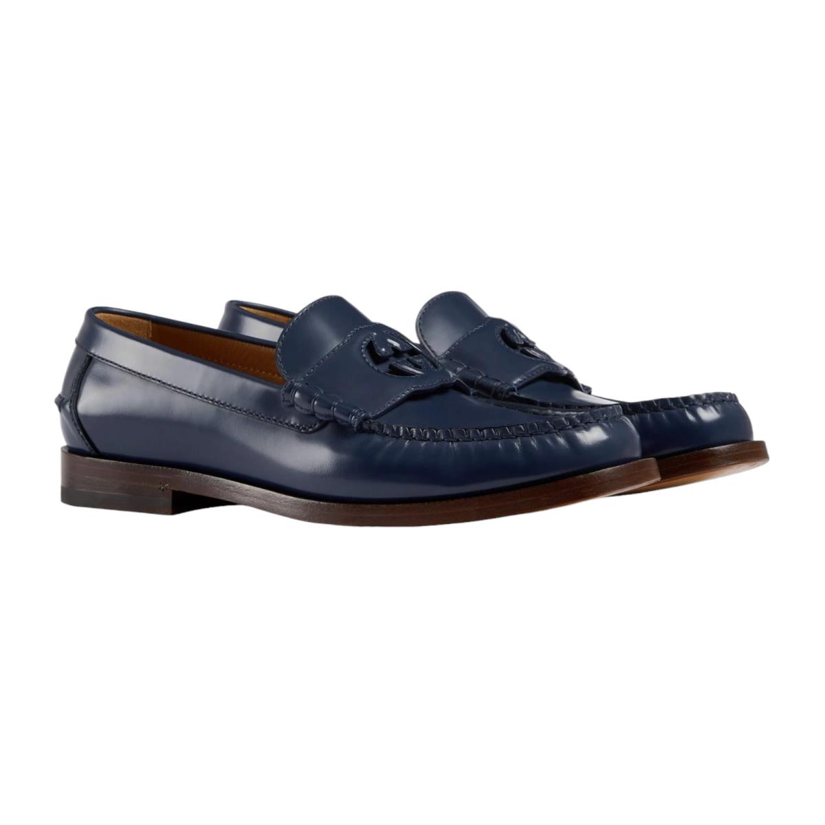 Men`s Gucci Millennial Ribot Leather Interlocking G Loafer Blue