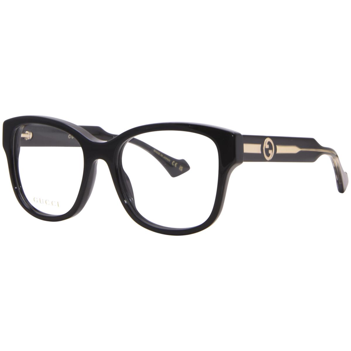 Gucci GG1775O 001 Eyeglasses Women`s Black/gold Full Rim Square Shape 54mm