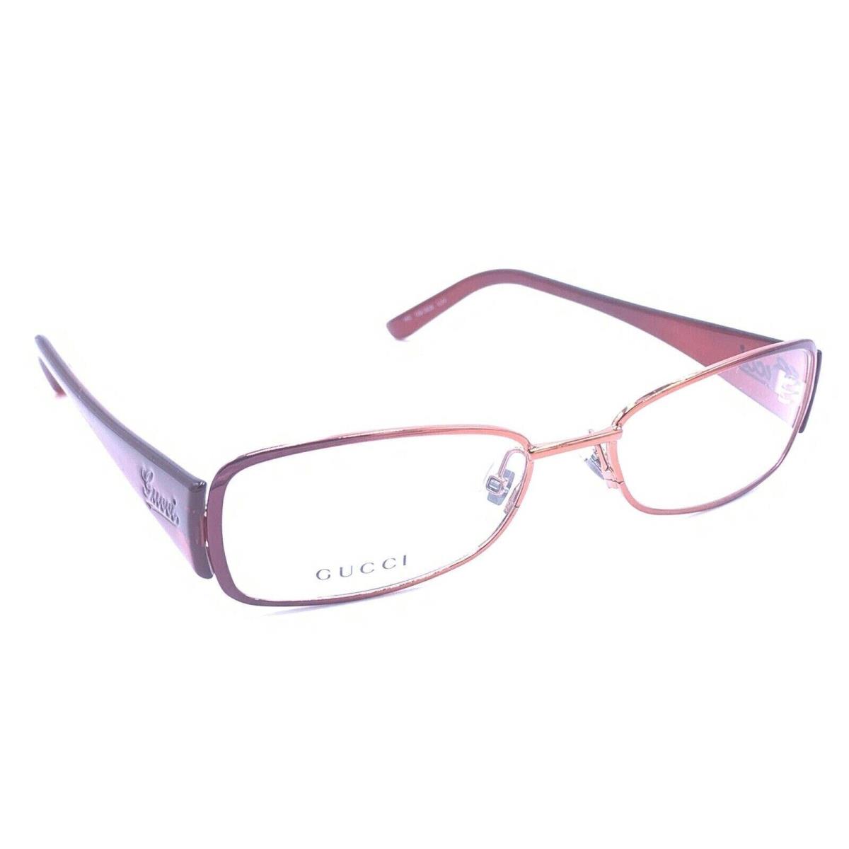 Gucci GG2826 Luv Red Metal Rectangular Eyeglasses Frames 55-18 140 Italy