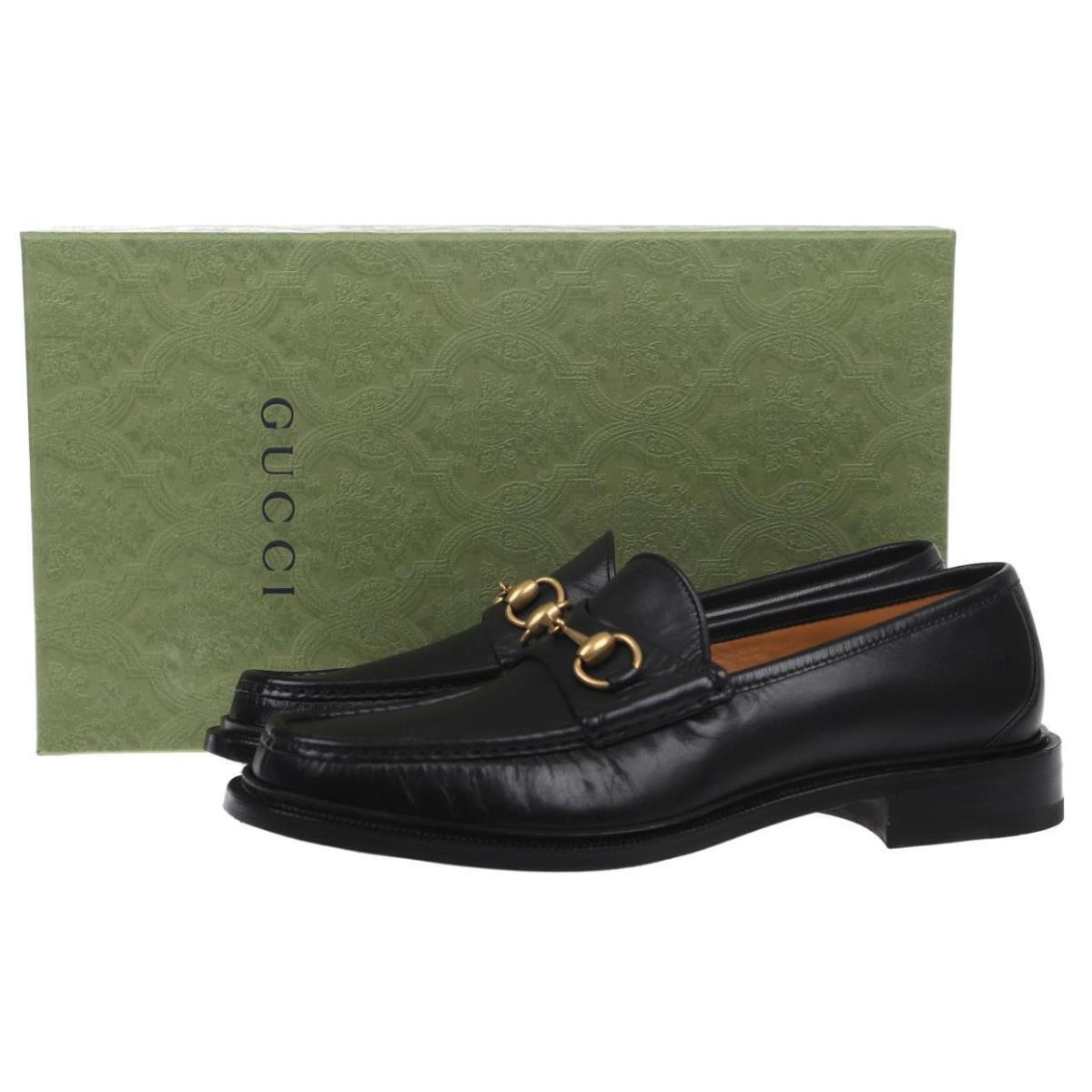 Gucci Men`s Current Black Leather Horsebit Detail Loafer`s Shoes 7/US 7.5