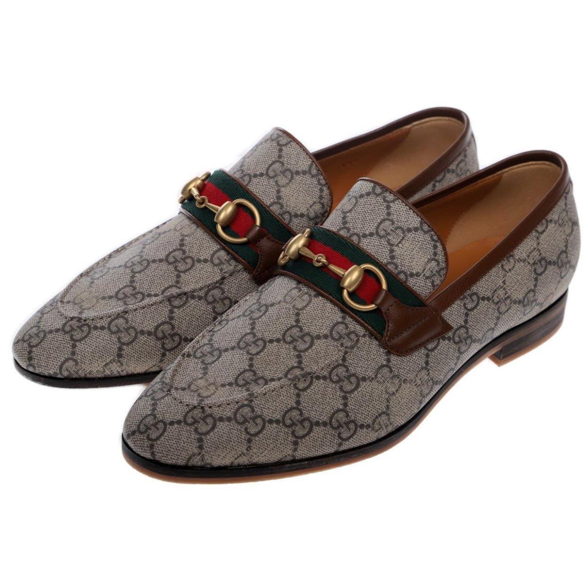 Gucci Men`s Current GG Supreme Canvas Horsebit Web Loafer Shoes 8/US 8.5