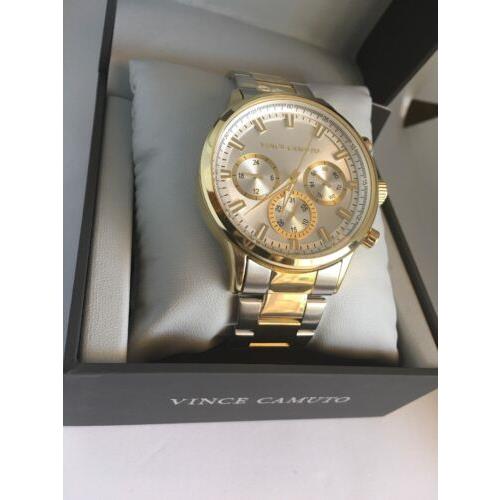 Vince Camuto Men`s Silver Dial Two-tone Stainless Steel Watch VC/1116TT