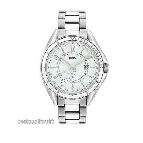New-timex Silver Stainless Steel White Dial Retrograde WATCH-T2M434