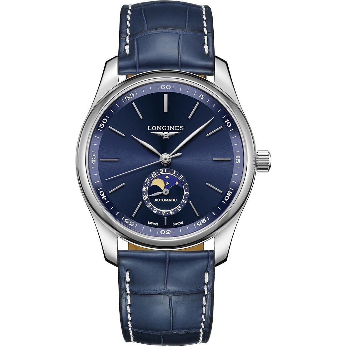 Longines Master Automatic Moonphase Blue Dial 40mm Men`s Watch L2.909.4.92.0