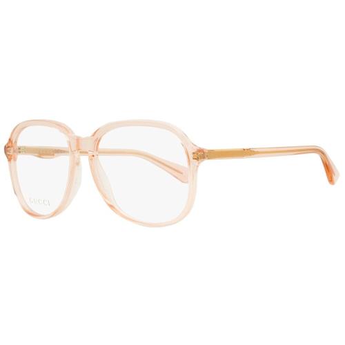 Gucci Eyeglass Frames GG 0259/O 005 Peach Transparent Men Women