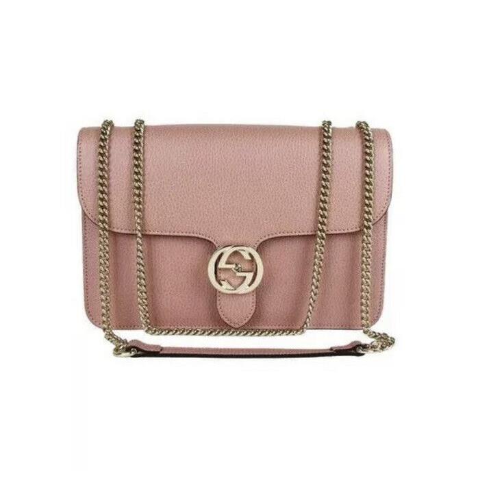 Gucci GG Interlocking Large Chain Leather Crossbody Bag W/ Receipt