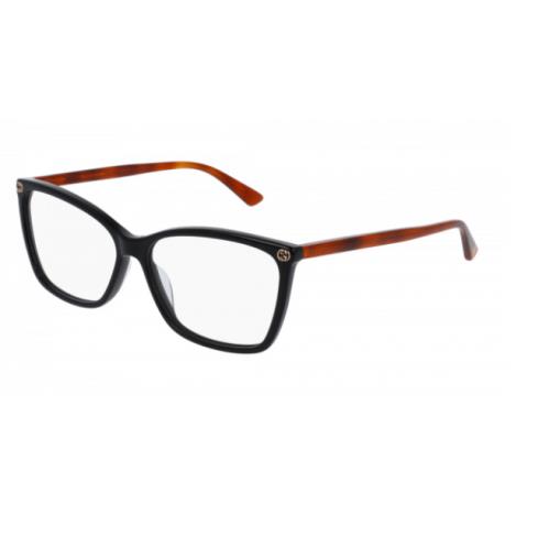 Gucci GG 0025O 003 Black Havana Frame Eyeglasses 56-14