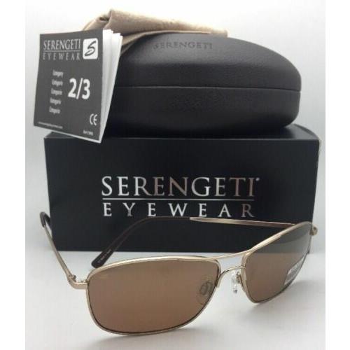 Serengeti Photochromic Polarized Sunglasses Corleone 8420 Gold Aviator W/drivers