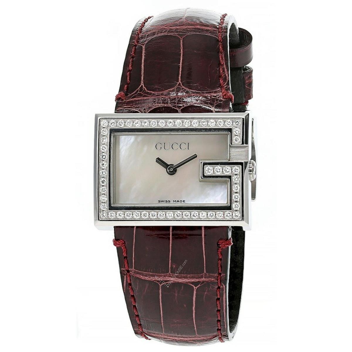 Gucci 31mm Quartz Mother of Pearl Dial Diamond Women`s Watch YA100509