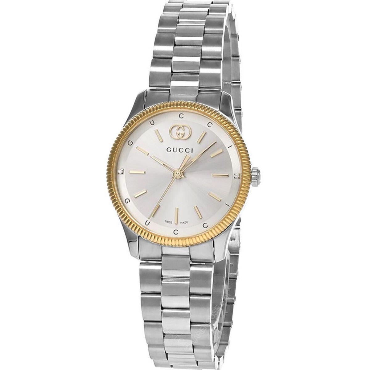 Gucci G-timeless 29MM Silver Dial Steel Women`s Watch YA1265063