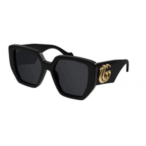 Gucci GG 0956S 003 Black/gray Oversized Geometric Women`s Sunglasses