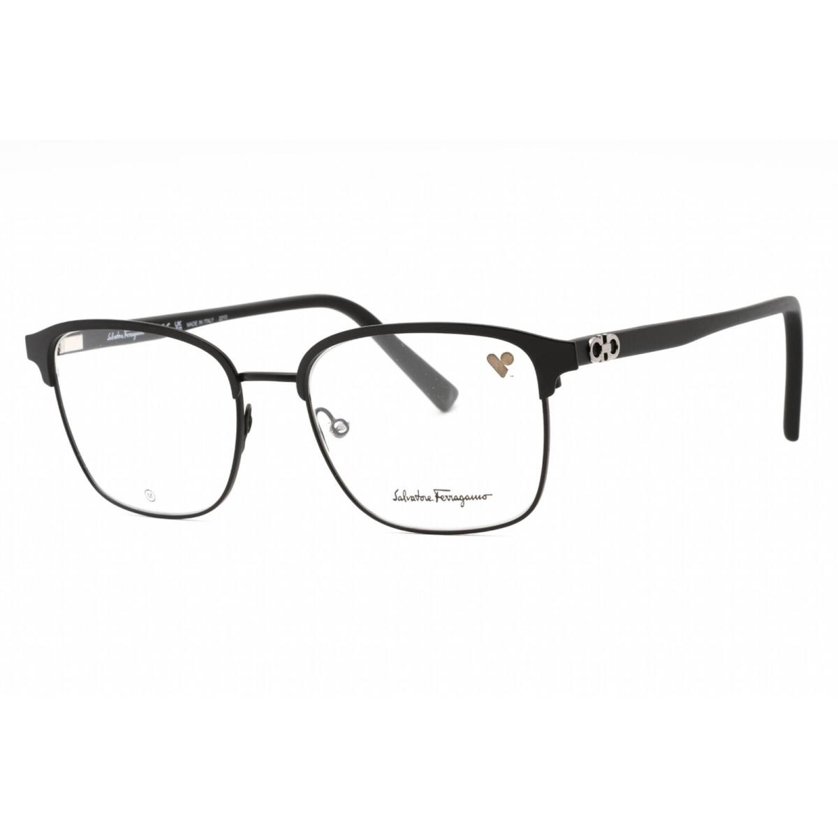 Salvatore Ferragamo Men`s Eyeglasses Black Metal Square Shape Frame SF2225 001