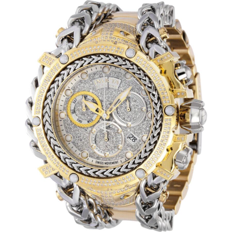 Invicta Gladiator Chronograph Quartz Diamond Silver Dial Men`s Watch 35059